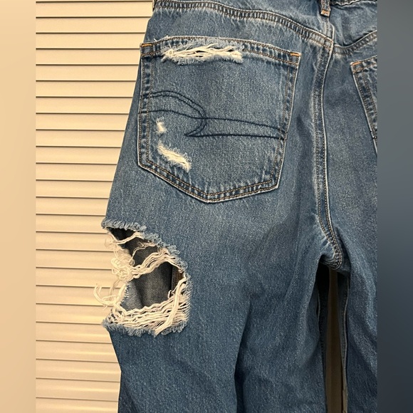American Eagle Outfitters Distressed Blue Flare Jeans - Picture 3 of 4